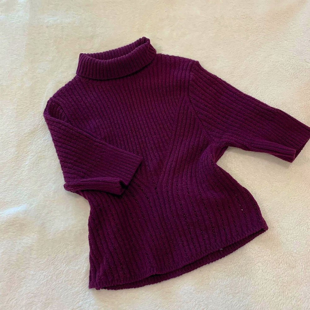 Free People Purple Cropped Sweater